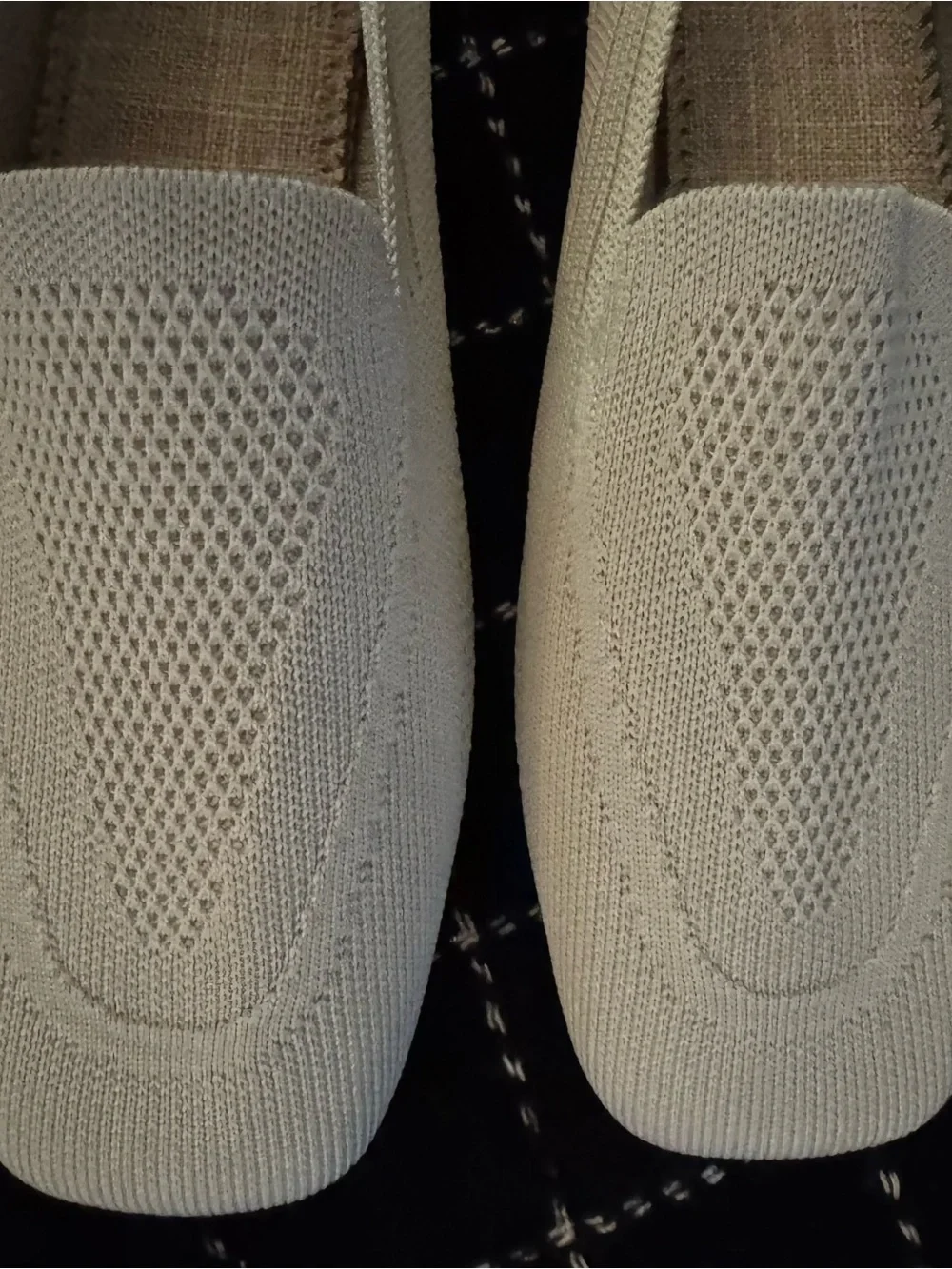 Breathable Knit Slip-On Loafers in Cream